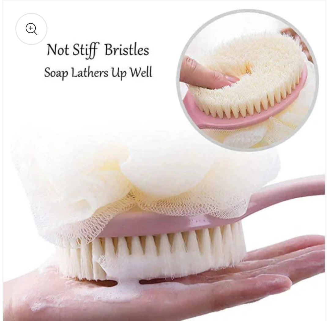 2 IN 1 Bath Body Bath Brush with Soft Loofah and Bristles (BUY 1 GET 1 FREE)