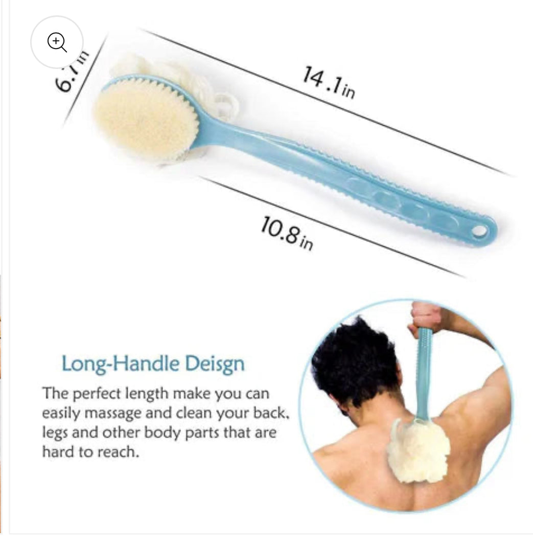 2 IN 1 Bath Body Bath Brush with Soft Loofah and Bristles (BUY 1 GET 1 FREE)